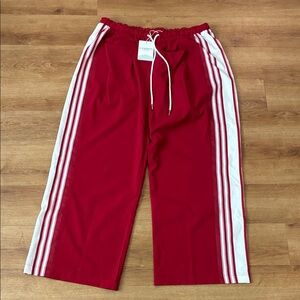 Red Track Pants with White Stripes Size XXL‎